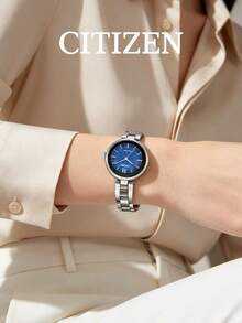 CITIZEN EM0807-89L Women's -Drive Watch, Blue Dial With Stainless Steel Band, Comes With Original Box, Elegant Casual Wristwatch For Everyday Wear And As A Gift - Blue - View 2