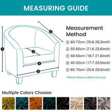 Elastic Armchair Cover For Bathtub Chairs, 2-Piece Set, Velvet Cover With Cushion Cover, Removable And Washable, Club Chair Cover For Office, Dining Room, Club Chair - Dark Grey - View 8