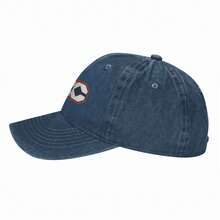 Oklahoma City Geometry Edition Baseball Cap, Men Women Gameday Vintage Washed Denim Adjustable Sports Hat, Unisex Ideal Gift - 藏蓝色 - 查看 5