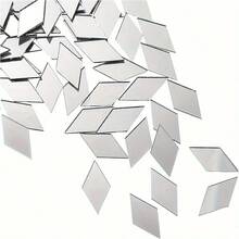 OUTANA 100片/200片 鑽石鏡面裝飾牆貼,尺寸0.98英吋,自黏壓克力鏡面貼紙,DIY手工材料,適用於家居裝飾、牆面裝飾、相框裝飾、迪斯可球製作,易於貼附 - 多款 - 查看 3