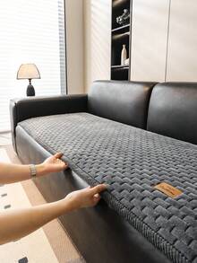 SANMOSPIN 1pc Fashion Solid Color Sofa Cover, One-Piece Non-Slip Granular Sofa Pad, Minimalist Premium, All-Season Use, For Bedroom Living Room Office Home Decor, Suitable For Single Double 3-Seater 4-Seater And Sectional Sofas - Multicolor - View 4