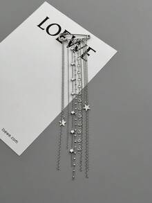 1pc Bohemian Style Geometric Beaded Thin Chain Pentagram Pendant Tassel Brooch Pin, Elegant & Glamorous For Party, Gathering, Daily Casual, Vacation Travel, Couple Date, Women's Holiday Versatile Jewelry Brooch Gift - Brooch - View 6