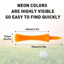 FINGER TEN Plastic Golf Castle Tees Value 10 Packs, Bright 2 3/4 Inch Orange & 2 1/4 Inch Pink With Step Down Design & Consistent Height For Men Women Golfers - Orange - View 2