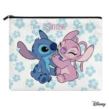 迪士尼 Lilo & Stitch 帆布收納袋，異國熱帶扶桑花圖案，方便攜帶的日常化妝與盥洗用品包 - 10x8.1英寸 - 查看 4