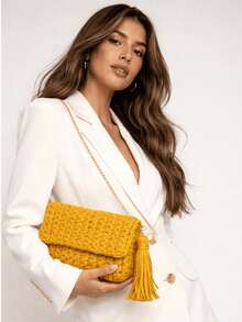 Women's Crochet Party Bag - Light Green - View 3
