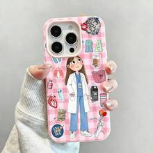 Tema médico Dr. Aura en rosa y azulfunda de teléfono Fundas compatibles con ,Apple,VIVO,OPPO,,, y Honor.Fabricadas en silicona TPU,ofrecen protección contra golpes y caídas. - Rosa - Ver 3