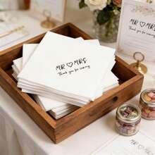100pcs/Bag Bride To Be Wedding Decoration Wedding Banquet Tabletop Decor Disposable Napkins Mr/Mrs Bridal Shower Thank You Party Napkins Bachelorette Party - View 2