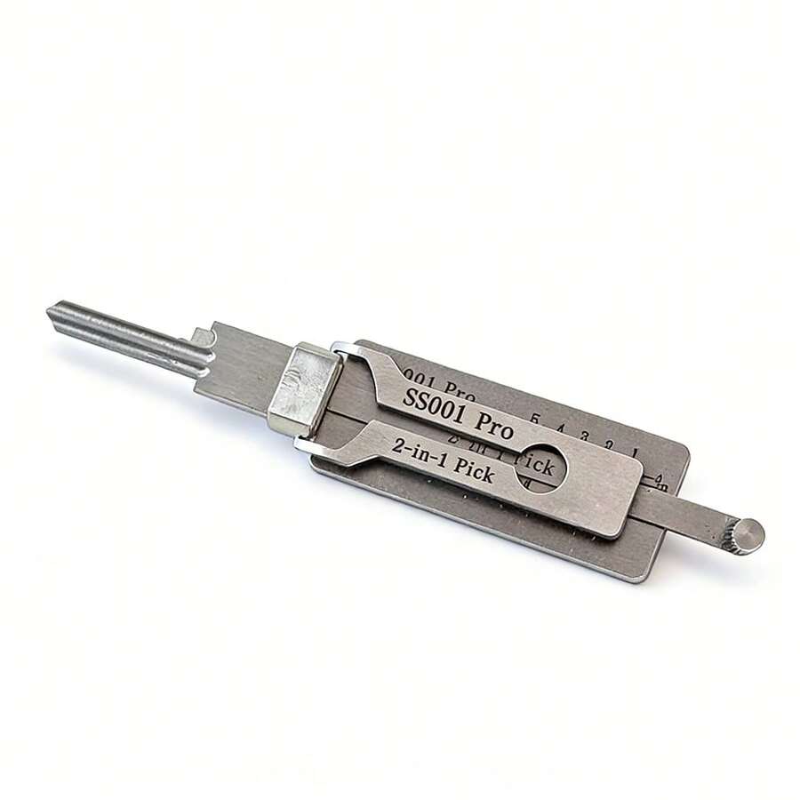 suli Professional SS002Pro 2-In-1 Broken Key Removal Tool Set, Stainless Steel Locksmith Tools, Double-Ended Tension Wrench Kit For Key Extraction