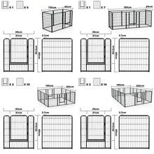 Parque infantil plegable para mascotas, 65*80 cm, cierre automático, valla portátil con puerta, para perros, conejos, animales pequeños y gatos, 6 paneles / 8 paneles / 12 paneles / 16 paneles - Negro - Ver 2