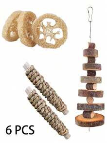 Happy Pet Rabbit Chew Toy, Hamster Coconut Shell Hideout Nest, Winter Warm Nest, Sleeping Cave, Branch Rodent Cave Toy - Suitable For Small Rodents, Rabbits, Small Pets, Providing Ample Space - View 12