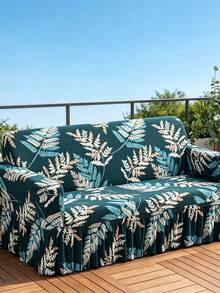 1pc Printed Ruffle Edge Full Coverage Elastic Sofa Cover, Dust-Proof And Stain-Resistant, Stretchable One-Piece Full Coverage Sofa Protector, Living Room Home Decor, Machine Washable - Royal Blue - View 2