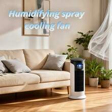RAF 3-Speed Adjustable Portable Fan With Nano Mist Function, Mini Air Cooler USB Small Air Conditioner Adjustable Vent Mist Fan With Night Light, 360° Rotation, 7-Color Ambient Light, Ultra-Quiet Airflow, 250mL Large Capacity Water Tank - Multicolor 6 - View 4
