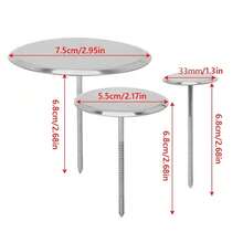 3 Sizes Cake Flower Nail Piping Needle Stem Holder DIY Baking Decoration Tool Stainless Steel Ice Cream Candy Nail - Silver - View 3
