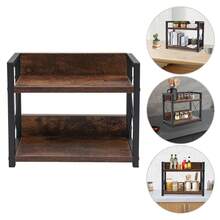 2-Tier Kitchen Countertop Shelf, Small Spice Rack, Kitchen Spice Organizer, 30kg Load Capacity, Countertop Shelf For Kitchen Worktop (30x15.75x26.42cm Brown) - 查看 9