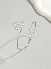 1pc Women's Metal Geometric Creative Design Fashion Niche Arm Cuff Suitable For Daily Wear - Silver-b777 - View 4