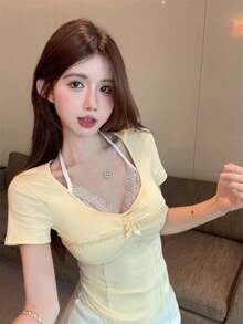 Women Tops - Yellow - View 1
