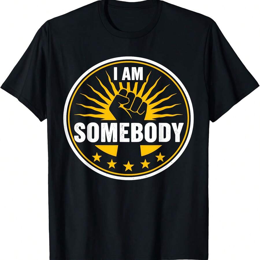 Motivational I Am Somebody Positive Affirmation Self Love In T-Shirt - Black - View 1