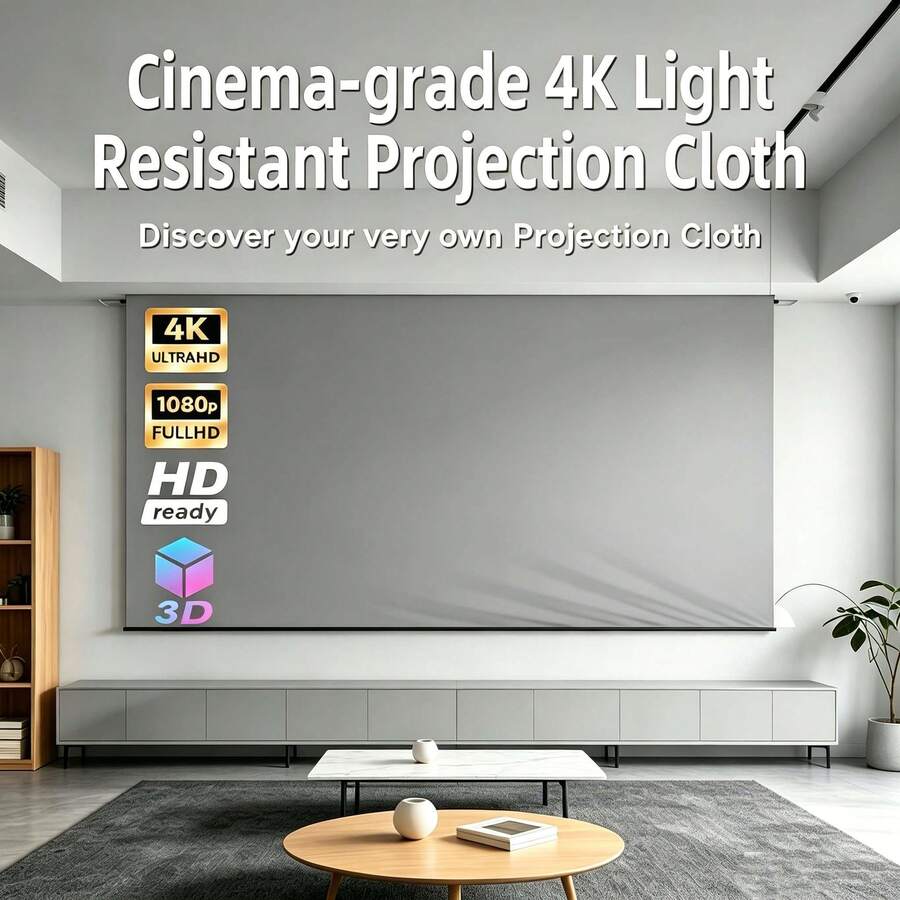 HALMAN Projection Screen, 100 Inch Projector Screen, Foldable And Anti-Light, High Contrast, Accurate Color Restoration, For Party, Home Theater, Games And Office - 查看 1