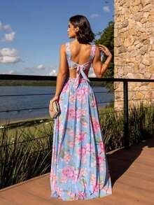 Long Wrap Dress For Graduation And Wedding Bridesmaids. Luxury Dresses. - 寧靜印花 - 查看 2