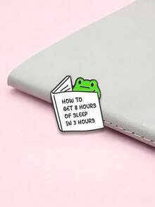 "How To Get 8 Hours Of Sleep In 3 Hours" Frog Enamel Pin, Funny Sleep Deprived Brooch - Multicolor - View 6