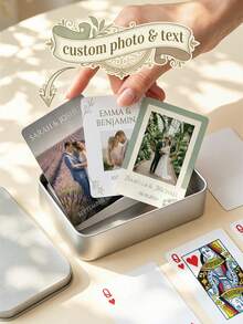 Custom Wedding Photo Playing Cards, Personalized Couple Photo & Text Poker, Unique Wedding Favors, Bridal Shower Keepsake, Anniversary Souvenir, Custom Gift For Guests - Multicolor - View 2