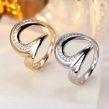 1pc Personalized Rotating Arrow Design Cubic Zirconia Inlaid Women's Ring Casual Gift - Multicolor - View 9