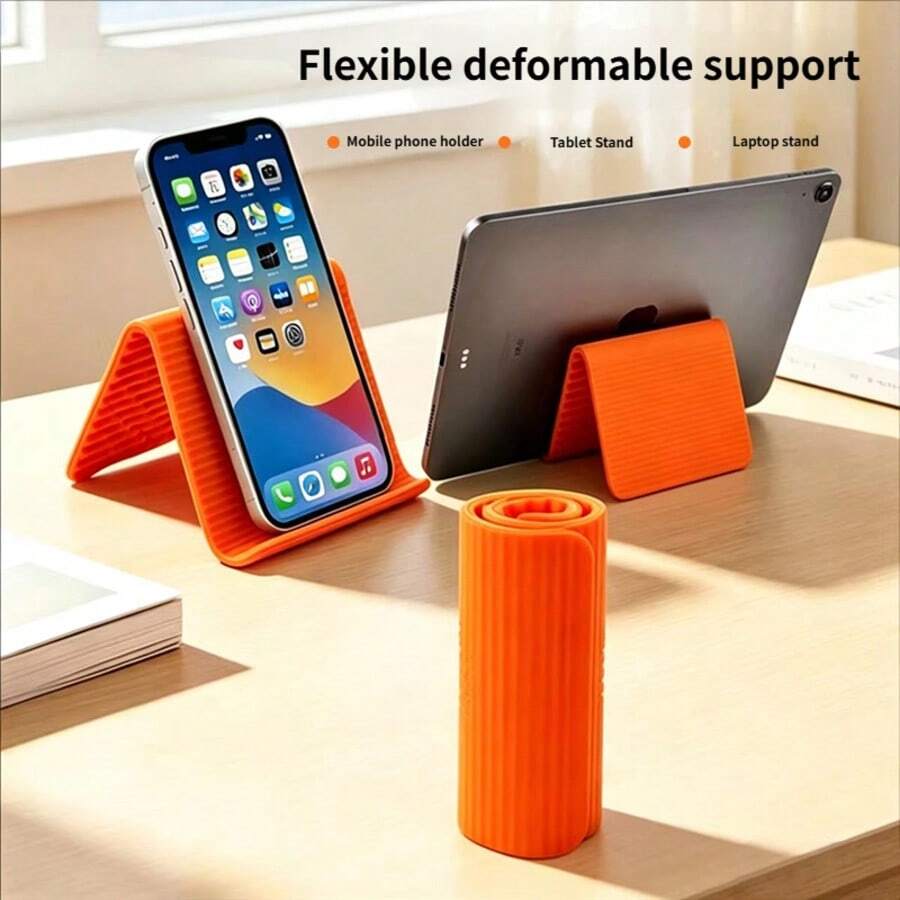 1pc Phone Holder, Stable Flexible Stand, Suitable For Bedside And Desktop, Adjustable Without Blocking Subtitles, Portable Foldable, Universal For Phone And Tablet