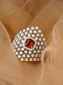 1pc Exquisite Cubic Zirconia Ring, Suitable For Women, Can Be Used For Weddings, Engagements, Valentine's Day, Parties And Other Occasions, Ideal Gift Choice. - 5# - View 14