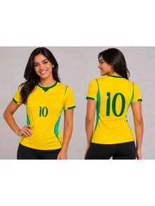 NEW RELEASE Brazil Yellow T-Shirt World Cup Baby Look Embroidered New 2026 - BABY LOOK BR AMARELA - View 1