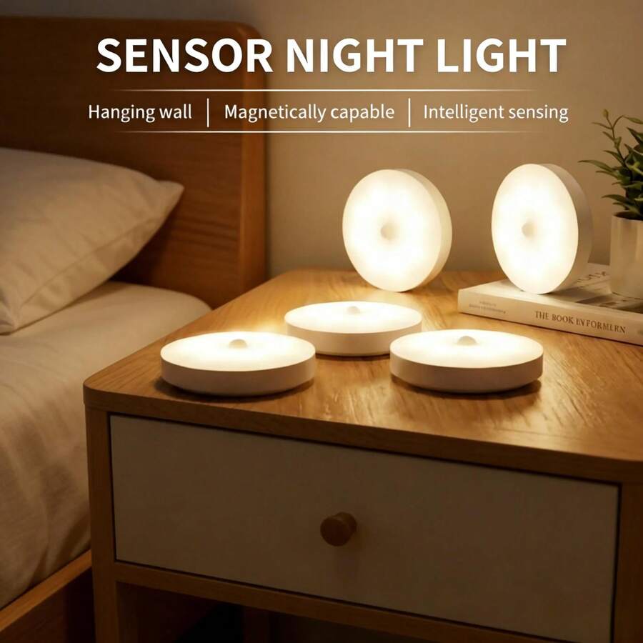 1 Pack Magnetic Motion Sensor Under Cabinet Light, USB Rechargeable Wireless Auto On/Off LED Night Light For Closet, Wardrobe, Kitchen, Corridor, Bedroom, Stairs - X048 - View 1