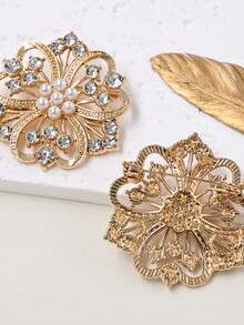 1pc Elegant Hollow Out Women's Fashion Brooch Summer New Anti-Exposure Pin Brooch Decoration - Gold - View 4