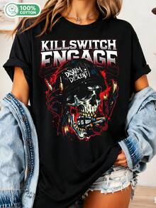 Retro Killswitch Engage Disarm The Descent Graphic T-Shirt, Metalcore Band Merchandise, My Curse TEE Concert T-Shirt - Black - View 1