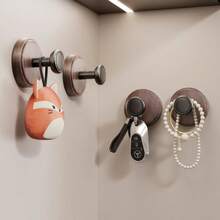 4pcs Removable Suction Cup Hooks, Reusable Self-Adhesive Hanger Rack, Waterproof & Durable, Suitable For Bathroom, Kitchen, Glass Walls - Gunmetal Gray - 4 Pieces - View 1