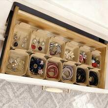 New Self-Folding Storage Box - Drawer Built-In Divider Desktop Organizer Storage Box, Soft Wear-Resistant Felt Multi-Functional Jewelry Box - Can Store Jewelry, Socks, Ties, Multi-Layer Isolation, Large Capacity - Multicolor - View 2