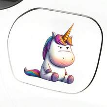 2D Flat Unicorn Pattern Car Sticker Durable Vinyl Stickers - Perfect For Cars, Laptops, And Windows | Self-Adhesive Holiday Bumper Decals, Cute Car Decorations Car Fuel Tank Caps Sticker - A - View 3