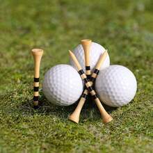 FINGER TEN Golf Tees Bamboo 2 3/4 3 1/4 Inch Value 20 Pack, Classic Wood/White With Striped Design For Consistent Height, Reliable Hold Ball Well For Men Women Golfer - Brown - View 6