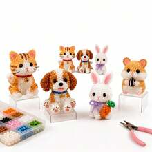 1pc Bead Embroidery Kit, Animal Bead Craft Set, Handmade Bead Art Mosaic Set, Includes Pumpkin, Butterfly, Ocean, Cat & Dog Patterns, DIY For Adults, Teens & Beginners - DIY Kit - View 5