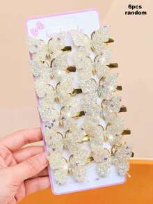 12/6件組亮面漸層蝴蝶髮夾套組，精緻耐用，甜美可愛髮飾，適合女孩與女性，適用日常穿搭、約會、派對、學校 - 彩色 - 查看 12