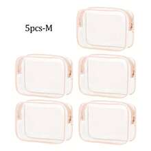 4/3/2/1 Pc S/M/L Fashion Simple Unisex Cosmetic Bag, Waterproof Transparent Makeup Bag, 1 Quart Capacity, Unisex, Carry-On Approved, Ideal For Travel Makeup Storage. - Multicolor - View 22