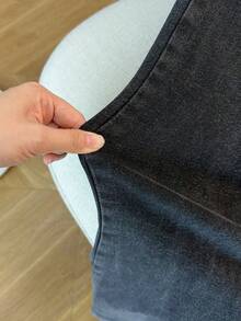 IDYLLIC Pantalones baggy Wide leg jeans mujer Vaqueros pantalón ropa casual lavada con agua cintura alta pantalones vaqueros pantalon de mezclilla dama pantalones cargo de mujer - Gris - Ver 2