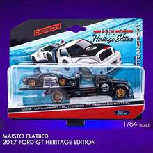 Maisto BMW 1:64 Alloy Metal Transport Truck And Trailer Set | Mini Realistic Transport Vehicle Model With Ramp | Collectible Car Model Desktop Decoration Boyfriend Gift - Multicolor - View 3