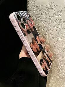 1個DIY客製化照片情侶多圖拼貼手機殼，側面心形3D設計粉色手機殼，適用於 17/17Pro/17ProMax/17Air/16/16Pro/16ProMax/16Plus/15/15Plus/15Pro/15Promax/14/14Pro/14Promax/13/12/11/XS Max/8/7，全包覆，精美奢華，極具吸引力的全機身鏡頭防摔保護殼 - 粉色 - 查看 9