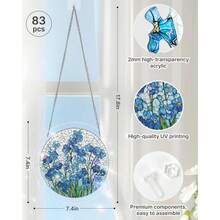 Acrylic Puzzles Suncatcher Window Hanging, 83 Pieces 7.4 Inch Sun Catcher Acrylic Puzzles Garden Decoration For Women Men Mom Birthday Gift Home Decor (Dawn Flower) - Azure Bloom Whisper - 查看 5