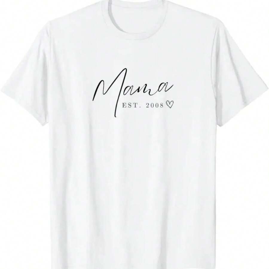 Mom T-Shirt Est. 2008 - White - View 1