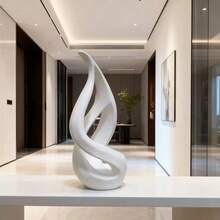 Modern Abstract 3D Printed Sculpture – Black And White Fluid Curve Art Statue, Minimalist Home Decor, Suitable For Living Room, Bedroom, Office, Unique Gift Choice - 1PC - View 3