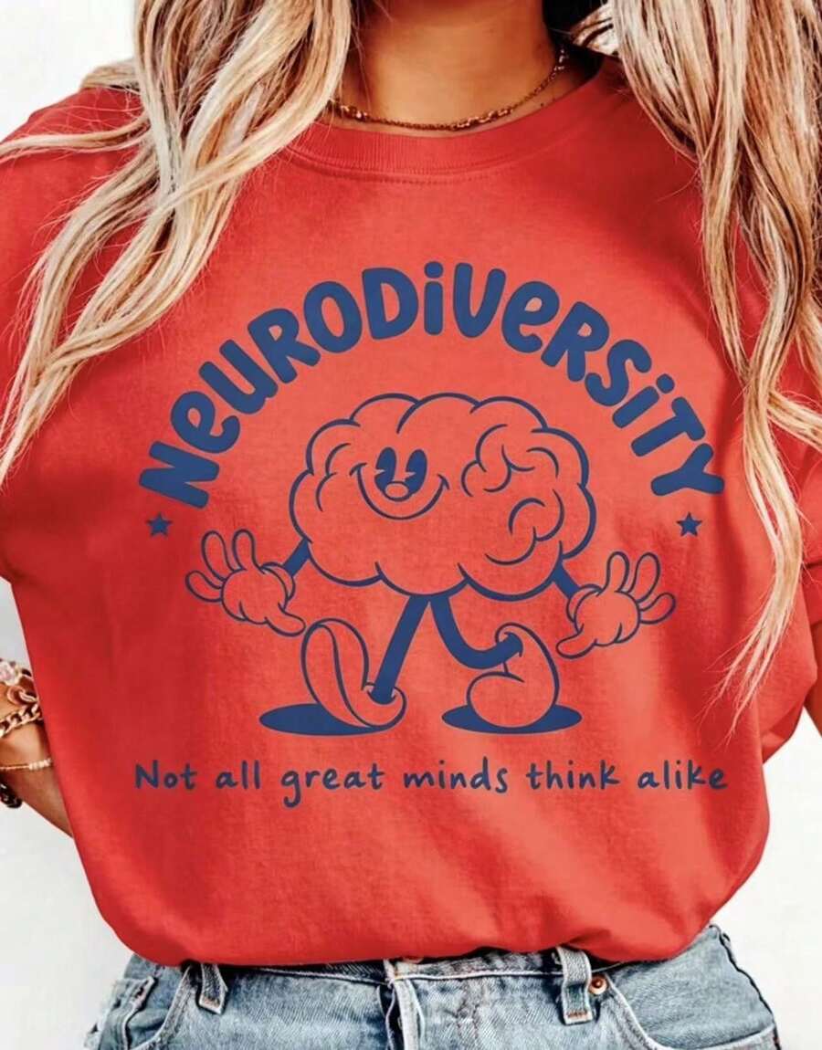 Women's Printed T-Shirt, Lightweight, Breathable, Comfortable, And Versatile. 100% Cotton, Cool And Airy, Machine Washable. Stylish Summer Wear With A Modern, Urban Feel. - 紅色 - 查看 1