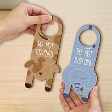 Cute Animal "Do Not Disturb" Wooden Door Sign | Wooden Dog And Elephant Pattern Door Sign | Perfect For Identifying Private Areas In Bedrooms, Hotels, And Residences. Suitable For Home, Outdoor Cafe, Bar, Hotel, Restaurant, Pet Store, Retail Store, Boutique, Supermarket, Etc. Suitable For Privacy Protection Signs In Bedrooms, Bathrooms, Cafes, And Offices - 2 - View 7