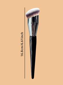 1pc Large Angled Foundation Brush, Bionic Thumb-Shaped Professional Makeup Brush, Round Angled Brush Head Design, Professional Synthetic Bristle Makeup Brush, Suitable For Liquid Foundation, Base Brush, Liquid Cosmetics, For Women - Black - View 5