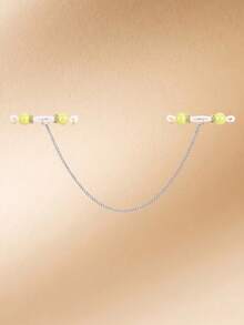 CIZME 1pair Fake Nipple Rings Non Piercing Nipple Nipple Chains,Fake Nipple Jewelry Adjustable Body Chains Non Pierced Body Jewelry For Women - Single Chain/40cm - View 3