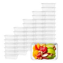 20pcs Food Storage Containers With Anti-Mix Lids, Plastic - 50ml, Stackable And Microwave , Suitable For Meal Prep And Takeout, Rectangular Bento Boxes, Ideal For Healthy Eating, Meal Prep Containers (Clear Food Containers! Clear Design) - White - View 1